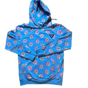 OFWGKTA Odd Future Donut Print Hoodie Mens M Light Blue Pullover